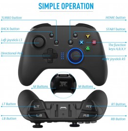Forty4 Wireless Gaming Controller, Dual-Vibration Joystick Gamepad Computer Game Controller for PC Windows 7/8/10, PS3, Switch- Black Forty4 Wireless Gaming Controller, Dual-Vibration Joystick Gamepad Computer Game Controller for PC Windows 7/8/10, PS3, Switch- Black